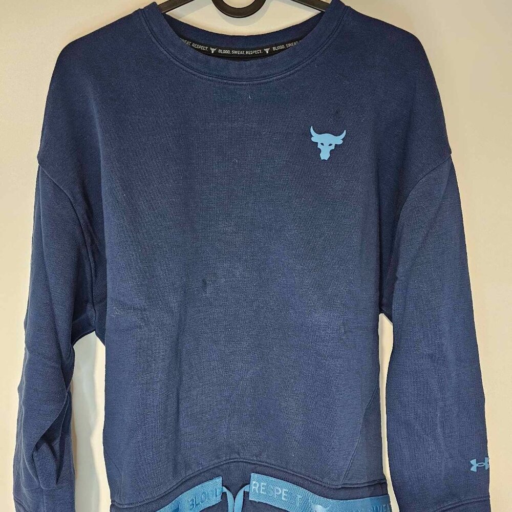 Under Armour Sweatshirt Women's Loose Fit Cropped Blood Sweat Respect, XS